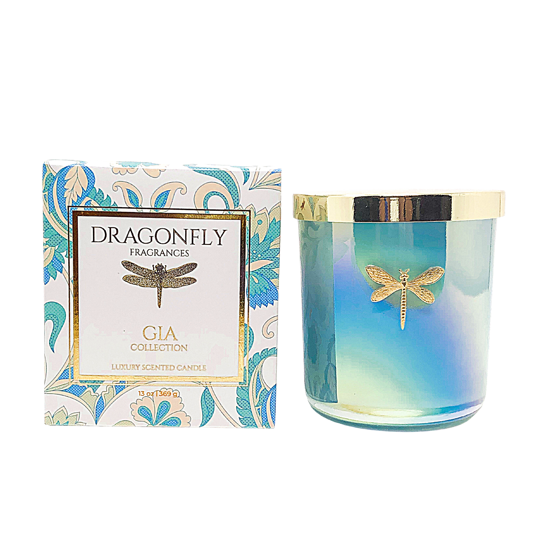 Gia Candle-Iridescent Aqua