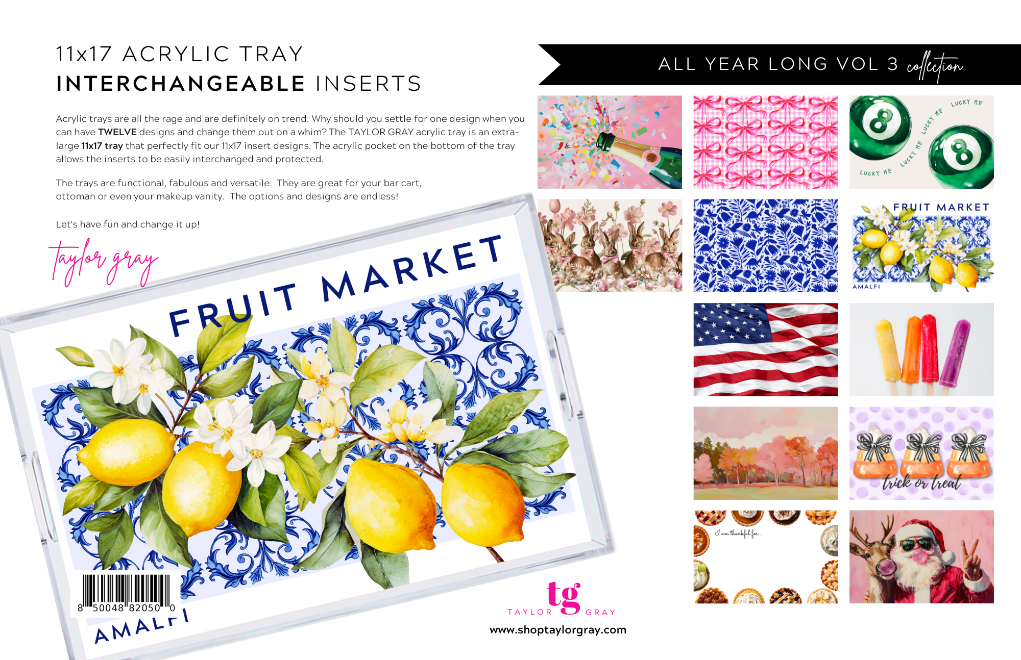 Paper Insert for Acrylic Tray