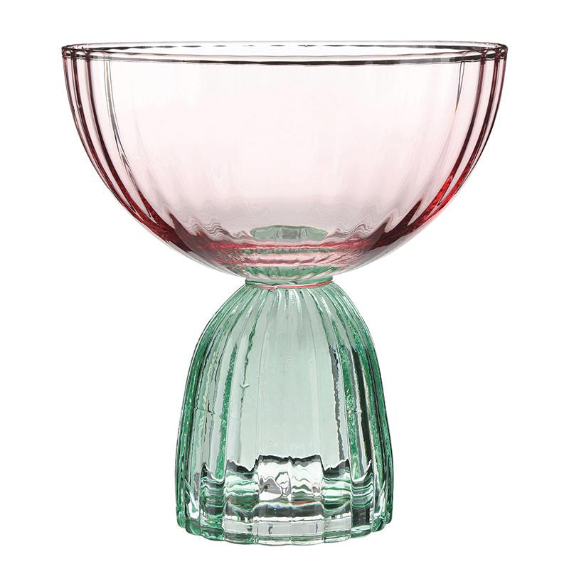 Green/Pink Coupe Glass
