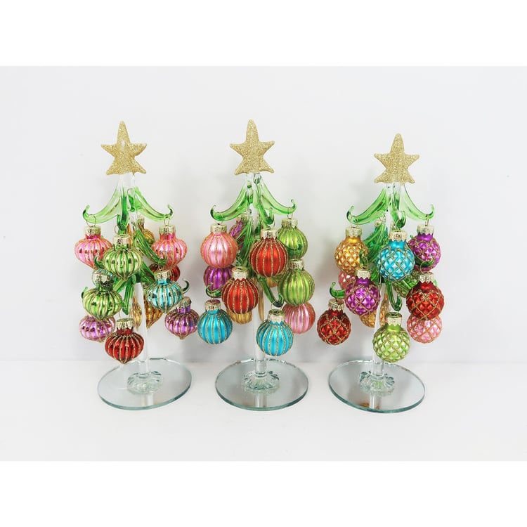 Handmade Glass Tree W/ Balls