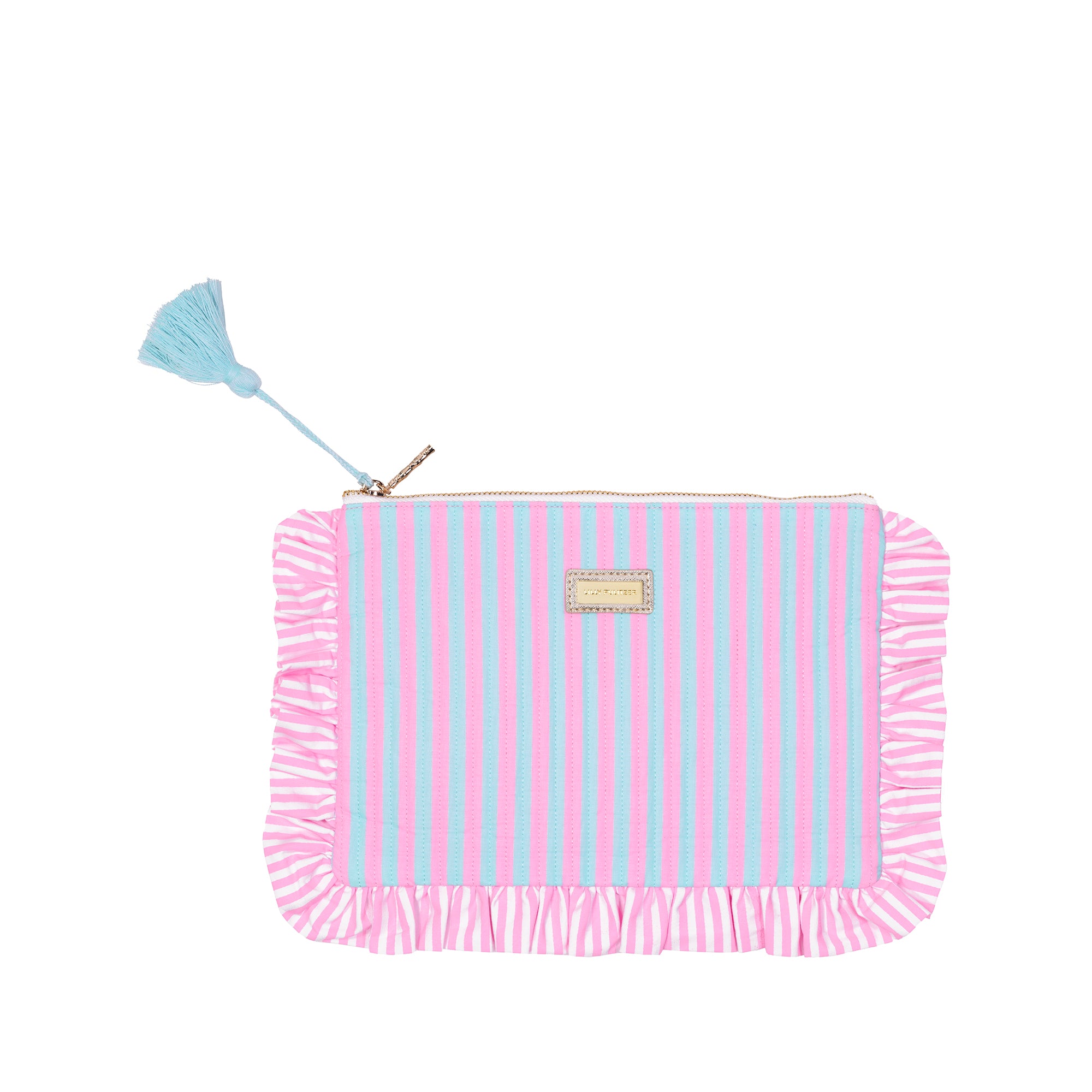Stripe Ruffle Pouch