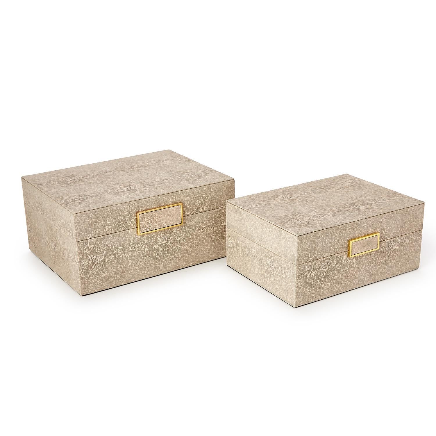 Small Cream Shagreen Box
