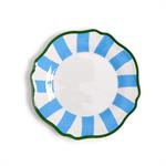 S/4 Blue Striped Dessert Plates