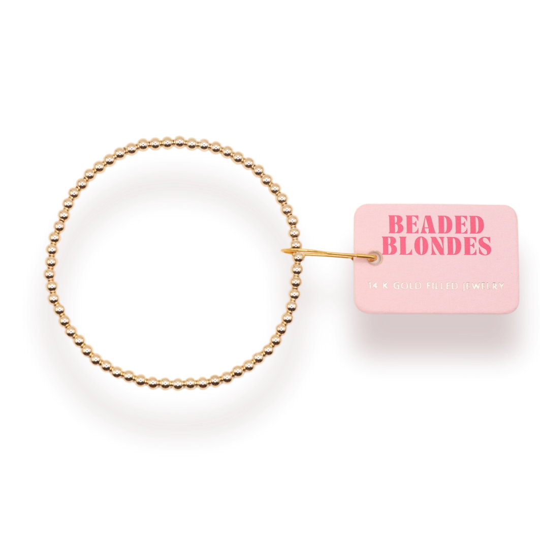 3mm Gold Beaded Bracelet