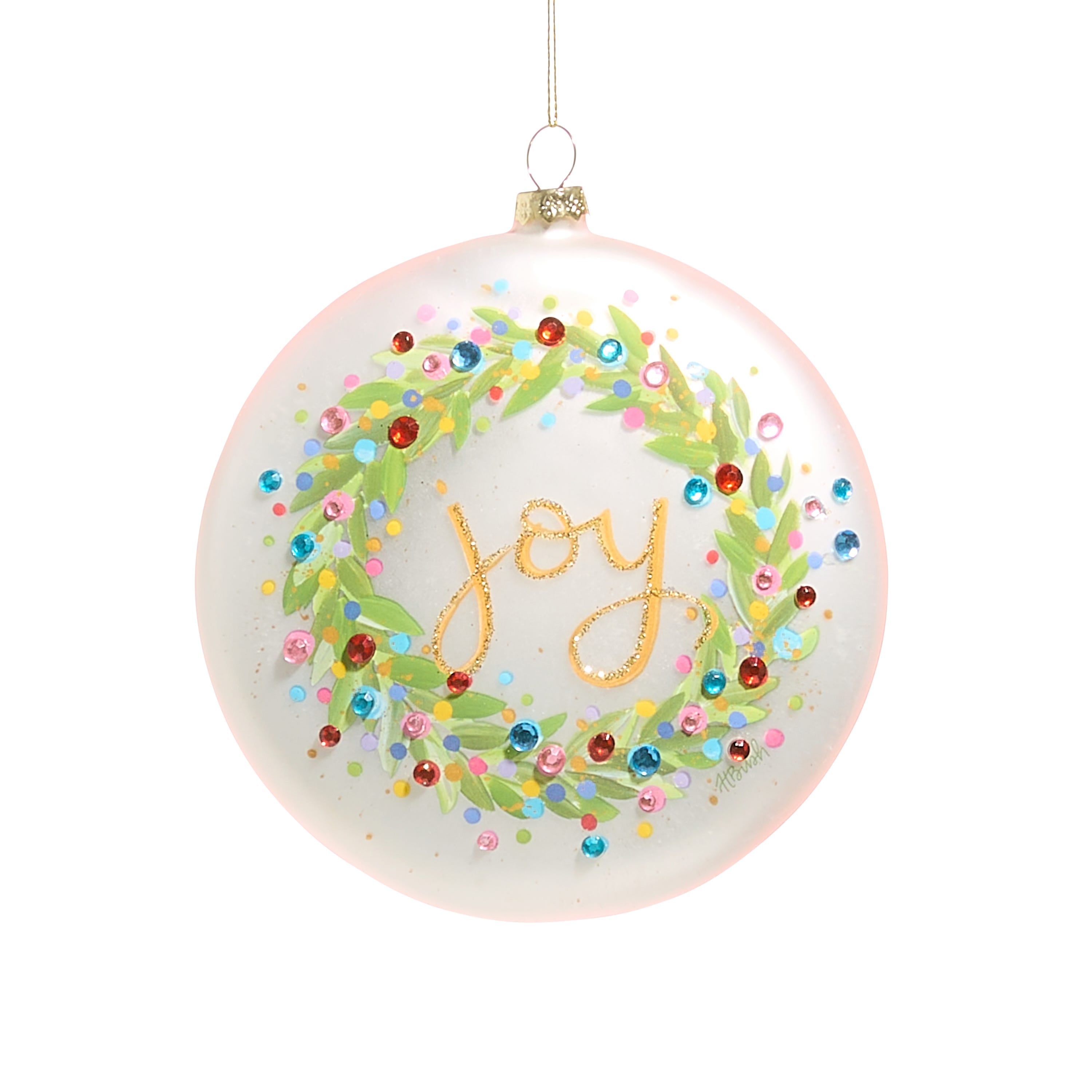 Confetti Joy Wreath Disc Ornament