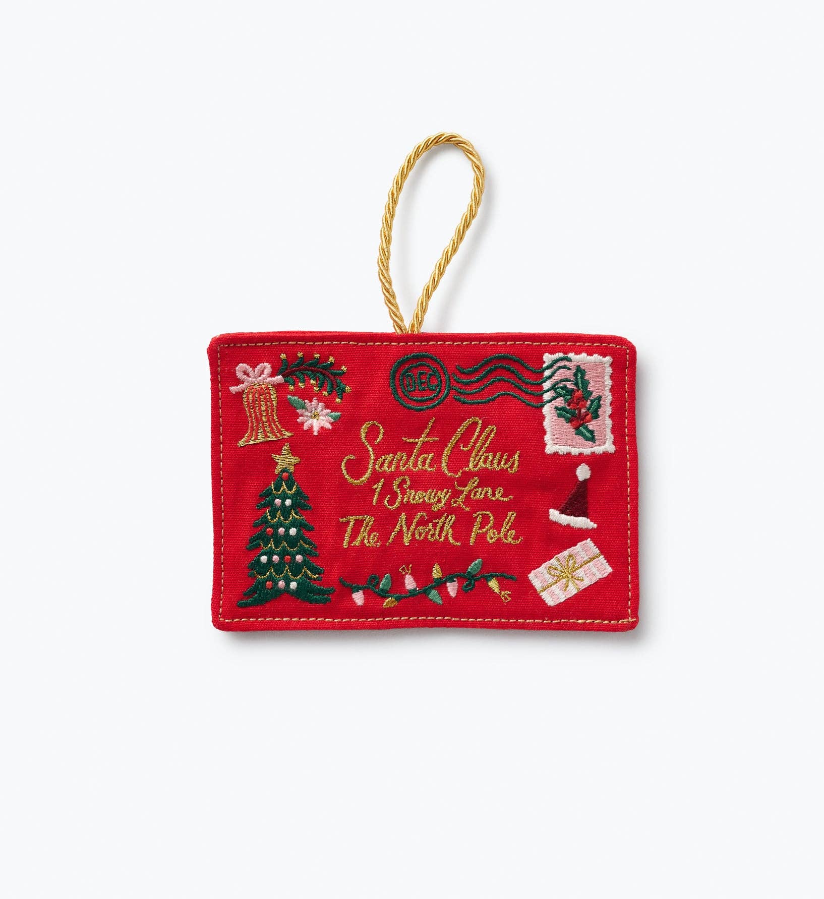 Santa Letter Embroidered Ornament