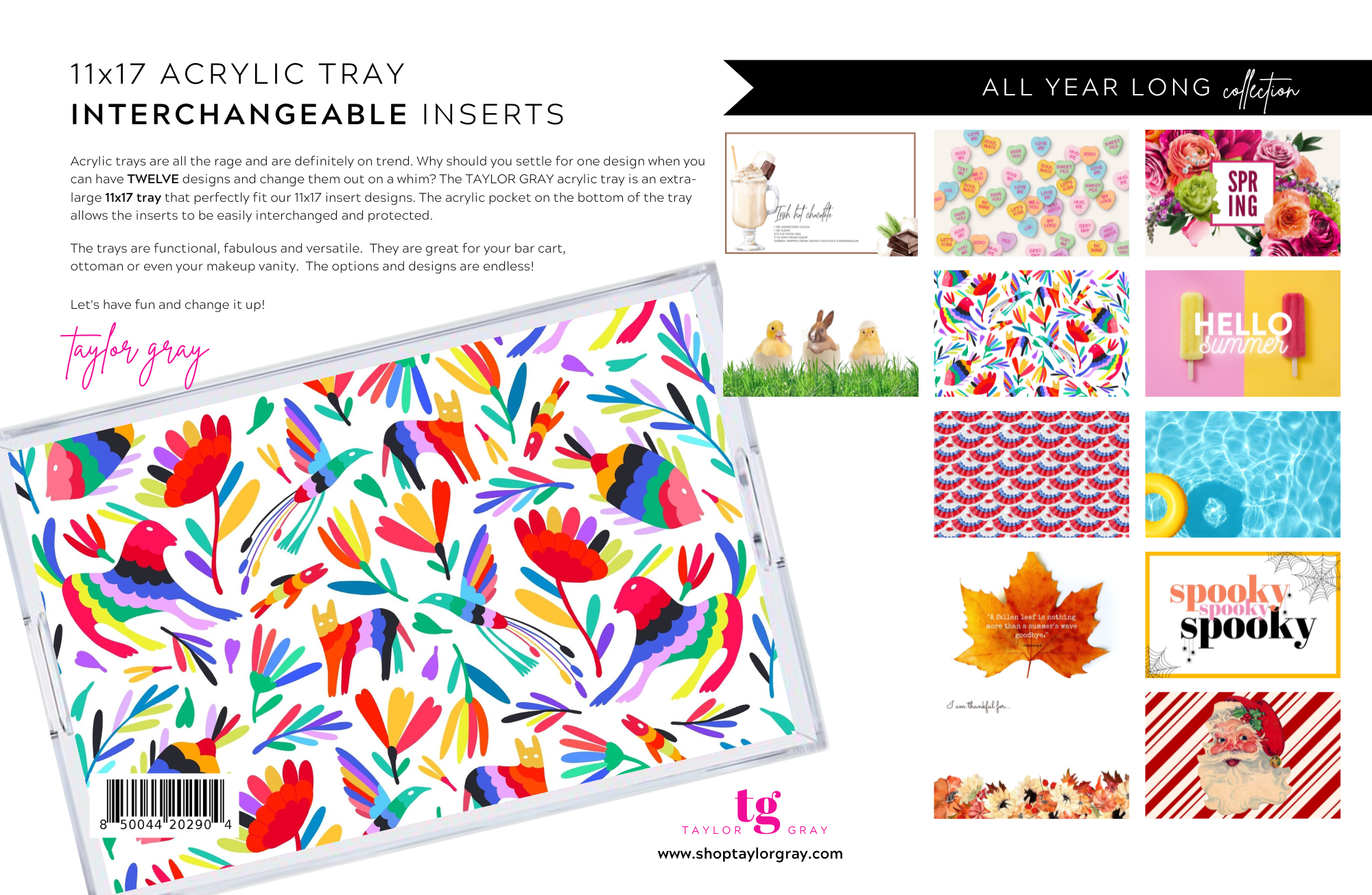 Paper Insert for Acrylic Tray