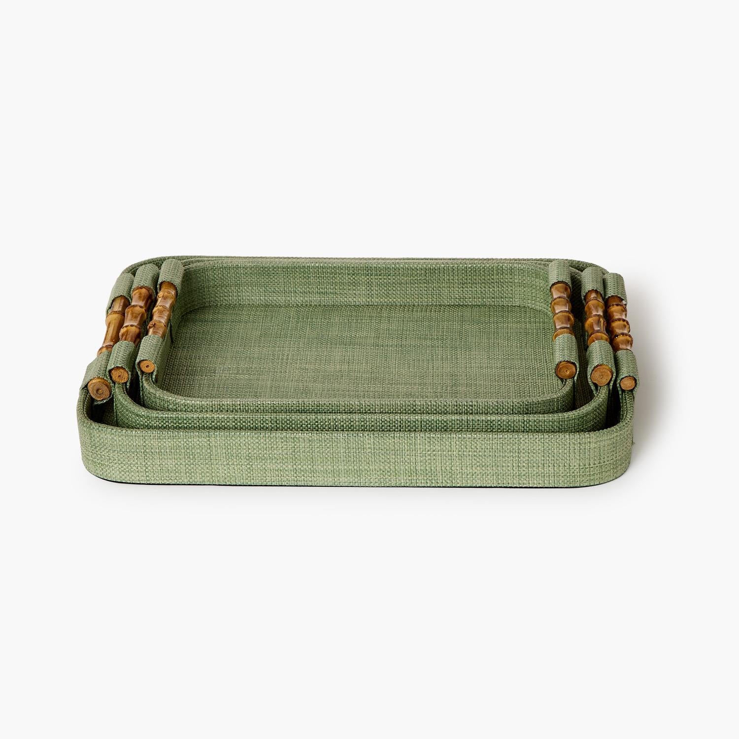 Medium Green Grass Rectangle Tray