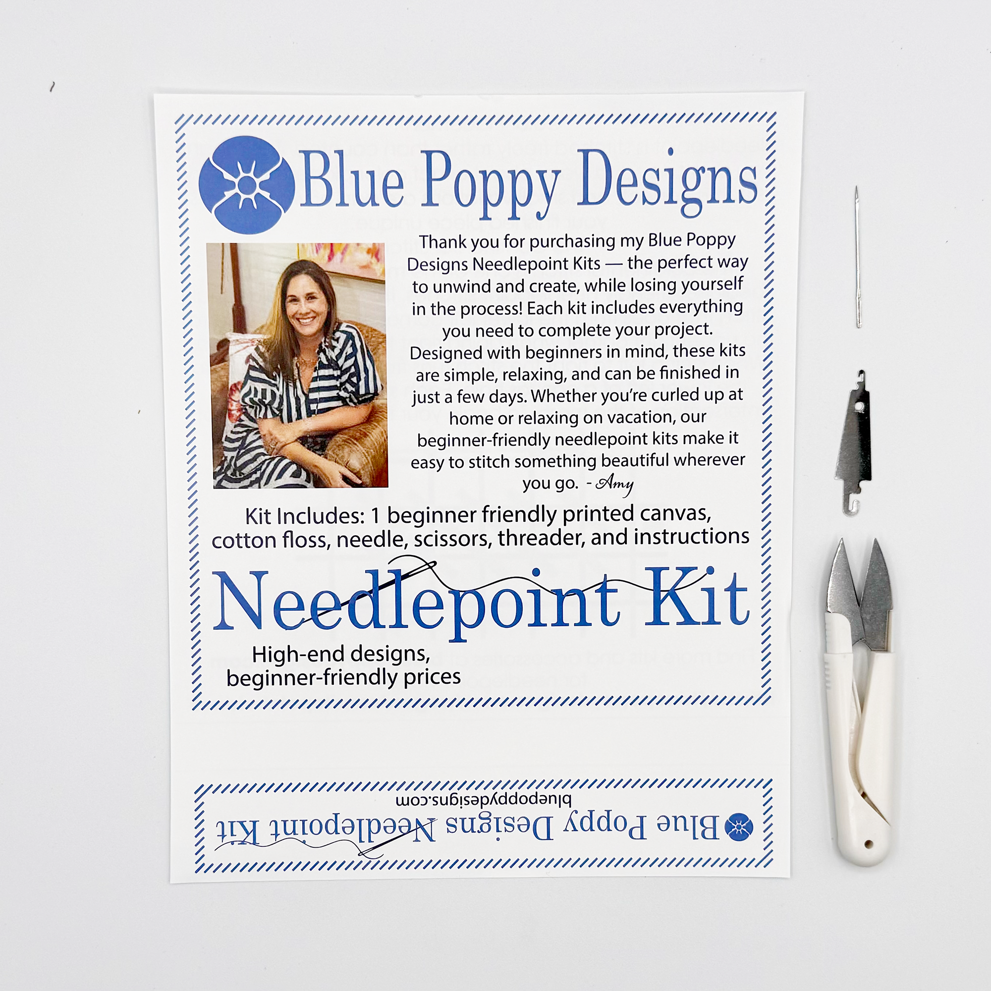 One Bird Bamboo Needlepoint Kit