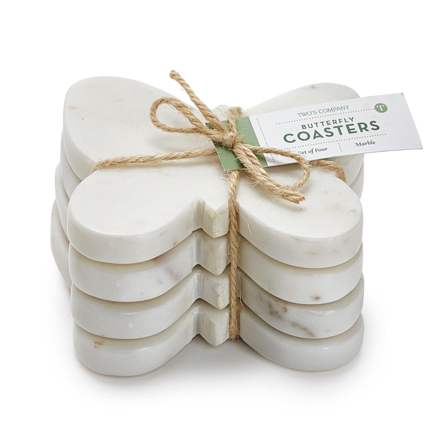 Butterfly Marble Coasters Set 4