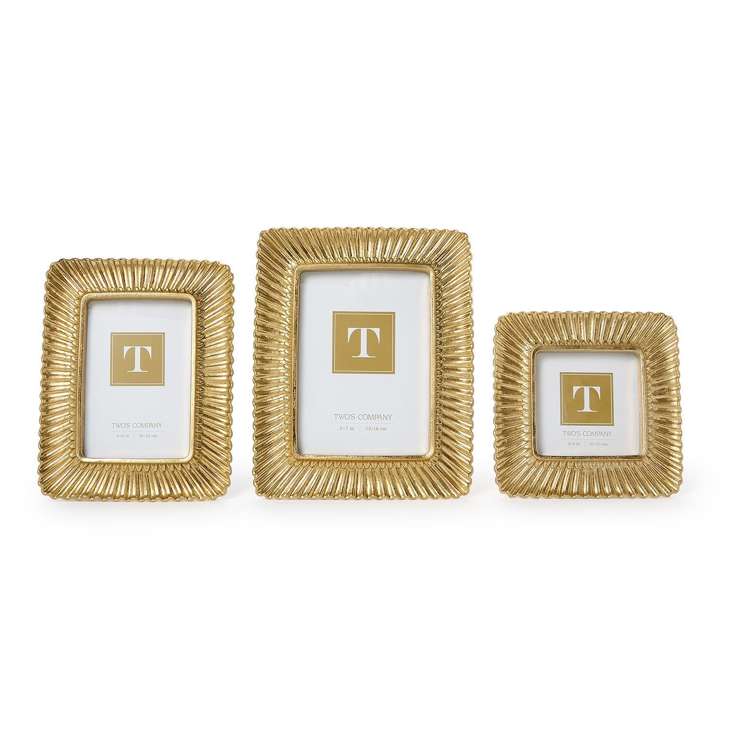 4x4 Scalloped Plume Gold Frame