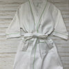 Waffle Robe with Seersucker Piping