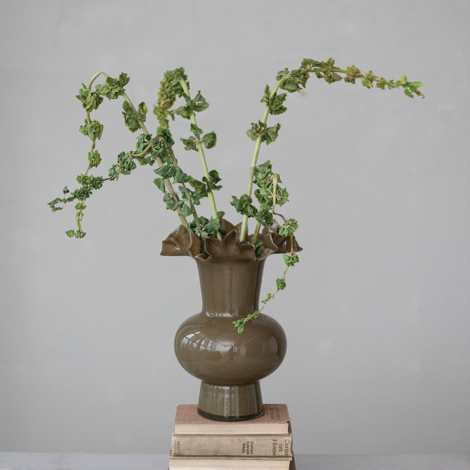 Opaque Glass Footed Vase