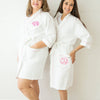 Waffle Robe with Seersucker Piping