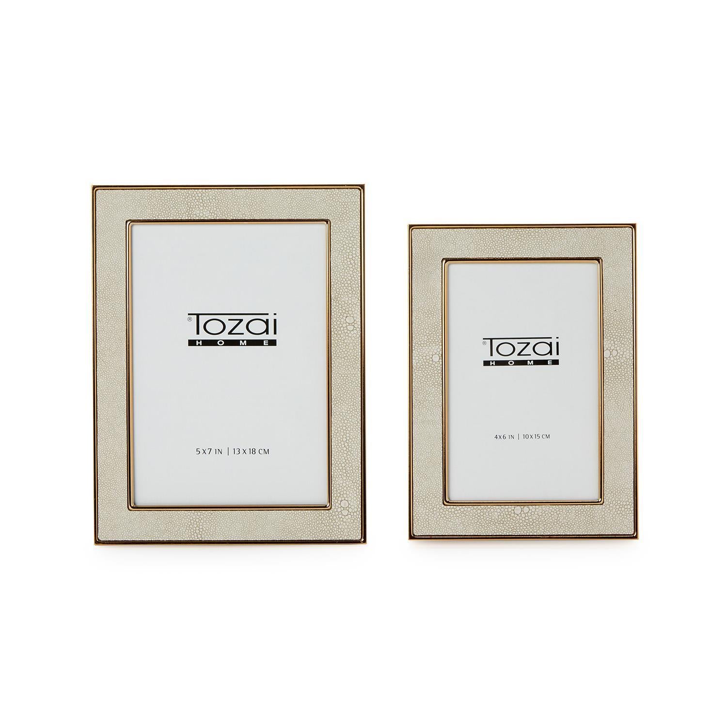 4x6 Cream Shagreen Frame