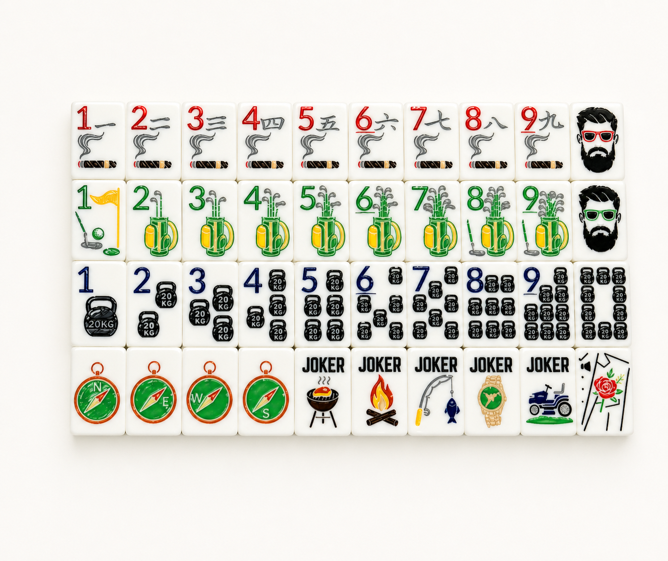 The Manly Line Mahjong Tiles