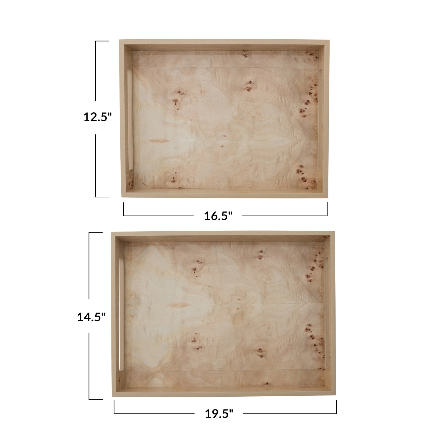 Medium Burl Wood Veneer Tray