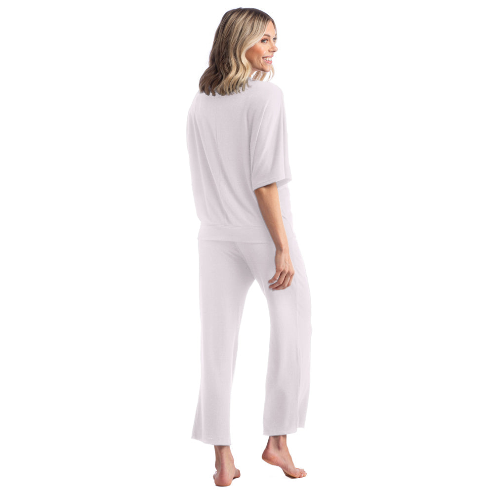 Dream Relaxed V-Neck With Capri Lounge Set- Blush Pink