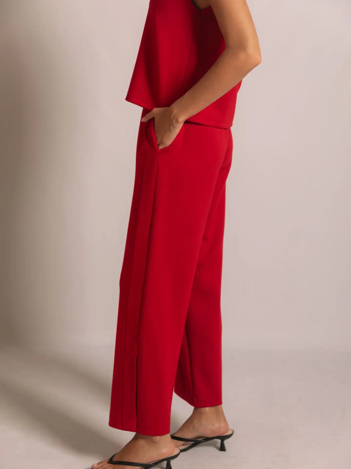 Side Binding Wide Leg Pant