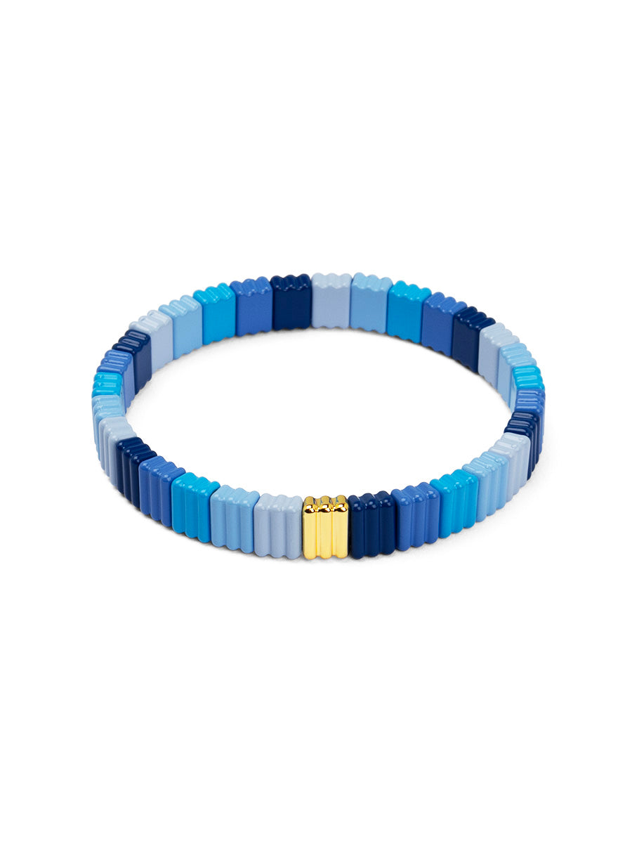 Ribbed Enamel Stretch Bracelet