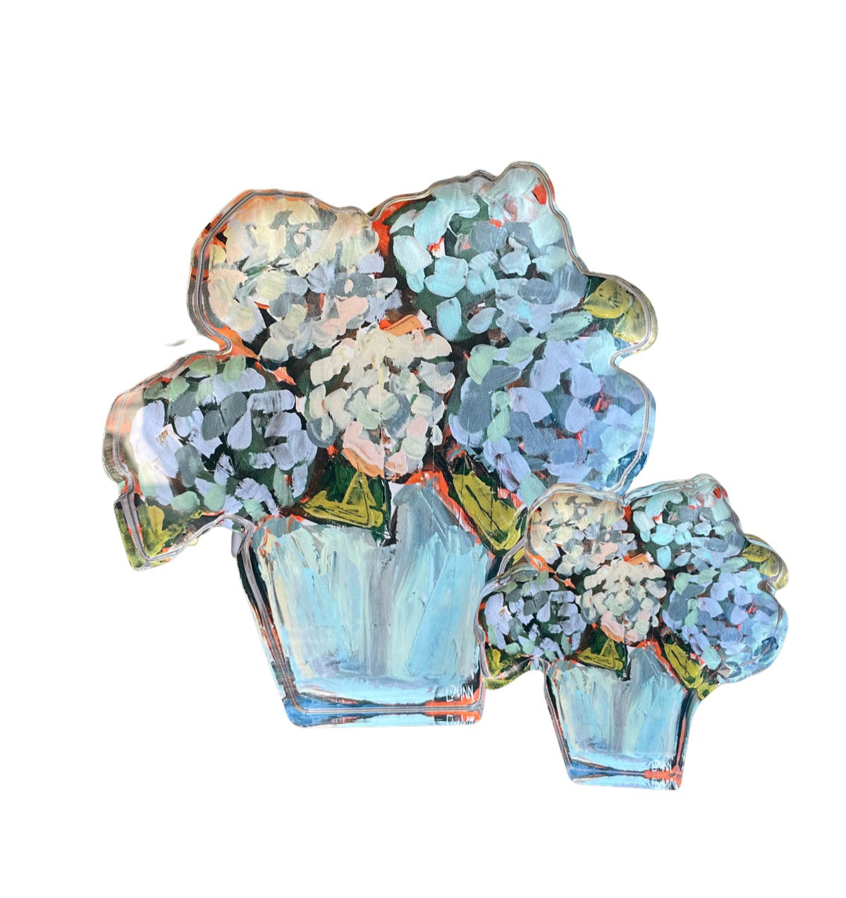 Acrylic Bitty Block- Blue Hydrangea