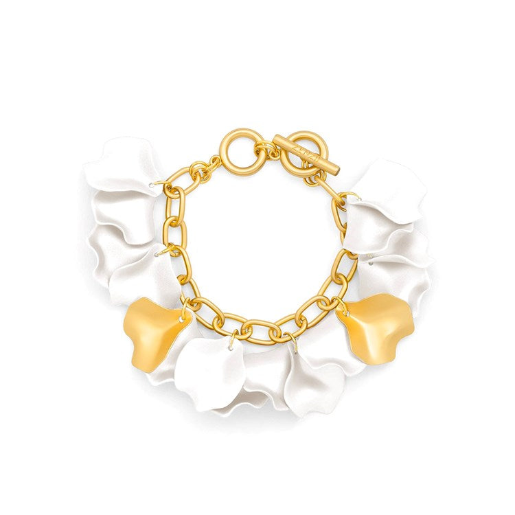 Metallic Resin Petal Link Bracelet